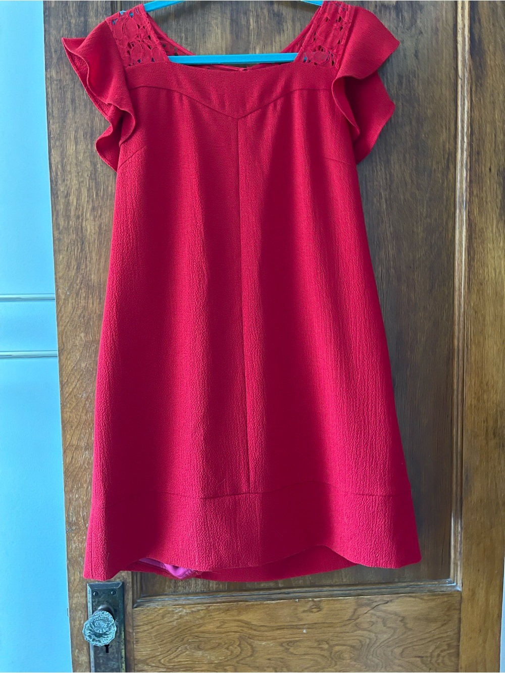 HD in Paris Bright Red Ruffle-Sleeve Mini Dress